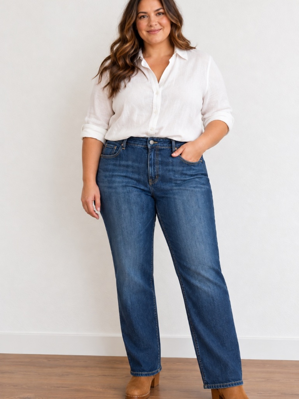 J.Jill Jeans Women’s 16 Mid Rise Straight Leg 100% Cotton Dark Wash Denim